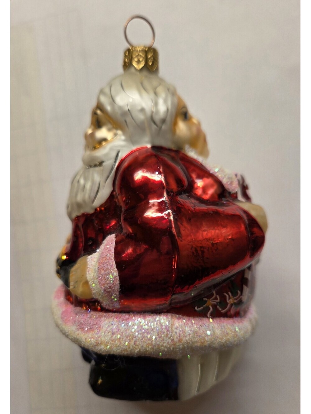 Christopher Radko glass 6" ornament The Clauses double sided Mr & Mrs Santa Mint